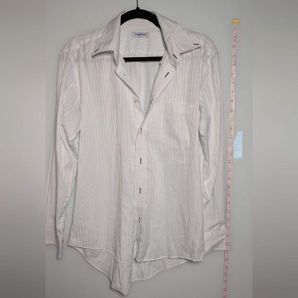 Classic White Striped Button-down Shirt